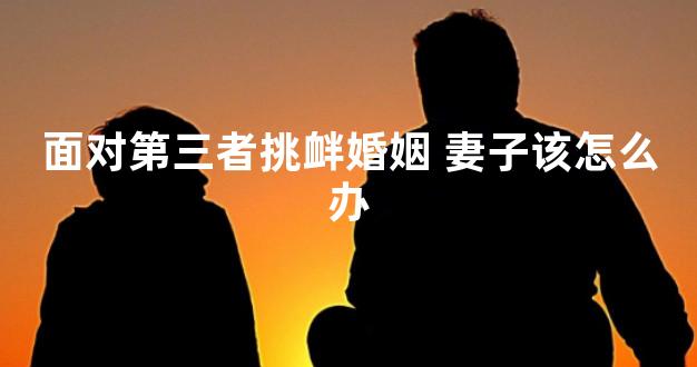 面对第三者挑衅婚姻 妻子该怎么办
